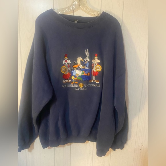 Warner Bros. Other - 90s Greek Warners Bros looney tunes Los Vegas crew neck sweater